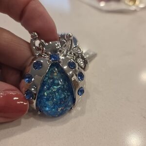 Elegant Blue Gemstone Pendant Necklace